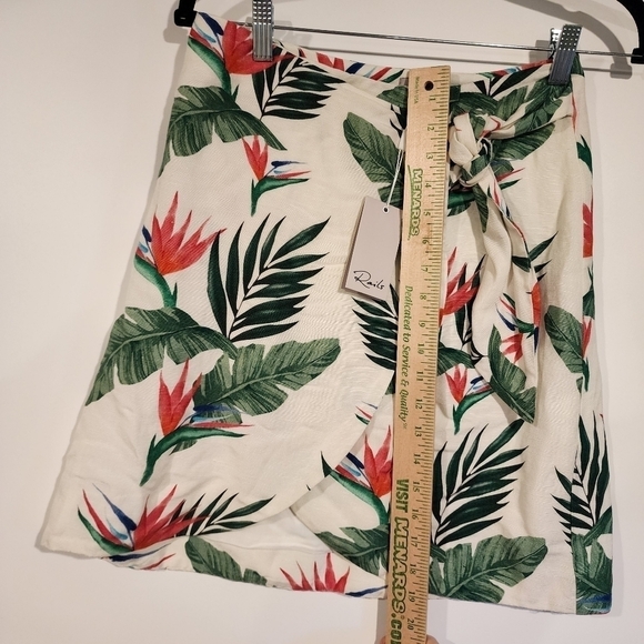 Rails NWT Green Orla Wrap Skirt Linen Blend Birds of Paradise Flower Print sz XS - Picture 15 of 15